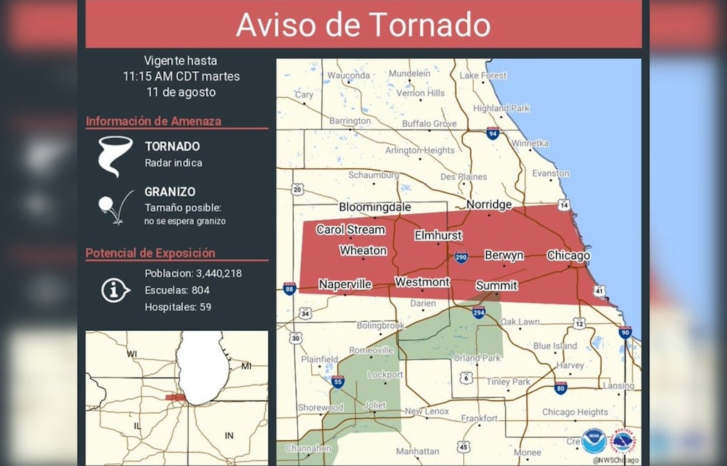 Tornado Warning Hits Chicago, Naperville, Cicero as 80 MPH Storm Line Barrels East