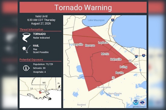 Tornado Warning Sends 73,000 River Parishes Residents Scrambling Before Dawn
