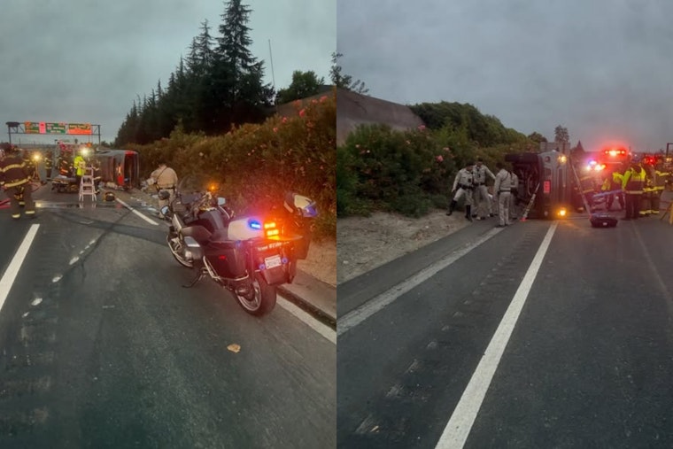 Trapped Driver Pulled From Overturned Car On San Jose's SR-87, Crews Warn Of Roadway Danger