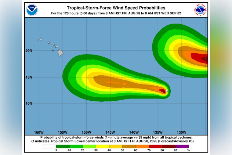 Tropical Storm Lowell Eyes Hawaii Next Week as Kaʻū Still Reels From Lala