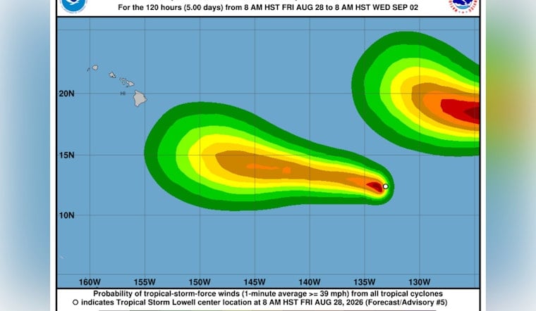 Tropical Storm Lowell Eyes Hawaii Next Week as Kaʻū Still Reels From Lala