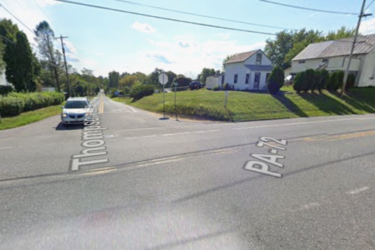 Truck Plows Into Lebanon County Garages After SUV Blows Stop Sign