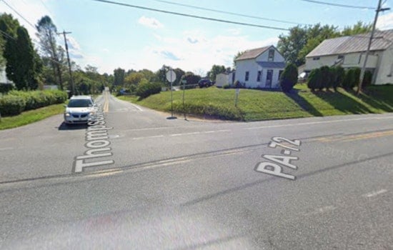 Truck Plows Into Lebanon County Garages After SUV Blows Stop Sign