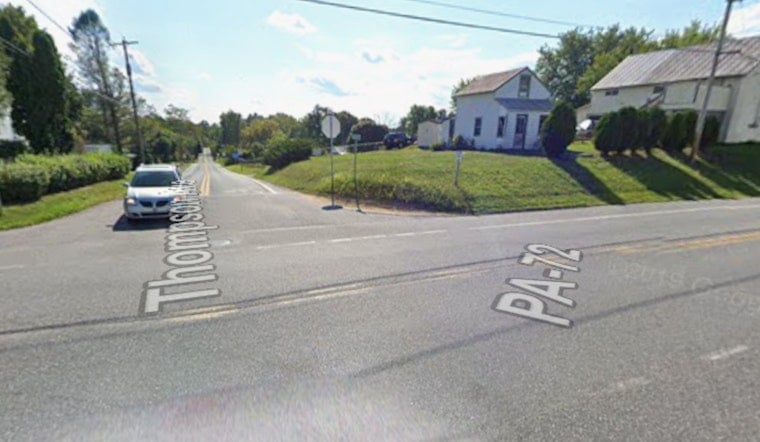 Truck Plows Into Lebanon County Garages After SUV Blows Stop Sign
