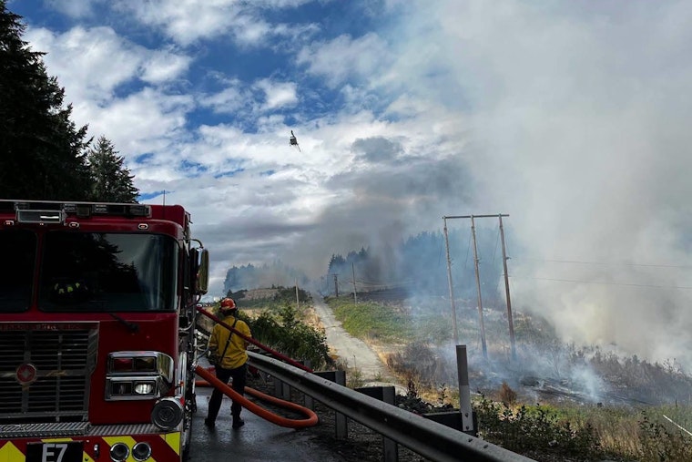 Twin Wildfires Shut Down Highway 104 in Jefferson County, Snarl Hood Canal Traffic