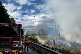 Twin Wildfires Shut Down Highway 104 in Jefferson County, Snarl Hood Canal Traffic