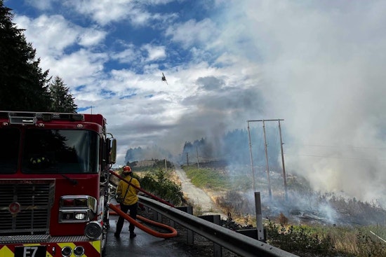 Twin Wildfires Shut Down Highway 104 in Jefferson County, Snarl Hood Canal Traffic
