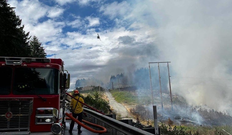 Twin Wildfires Shut Down Highway 104 in Jefferson County, Snarl Hood Canal Traffic