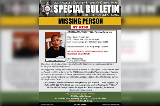 Valencia Teen With Medical Needs Vanishes, May Be Headed to Six Flags