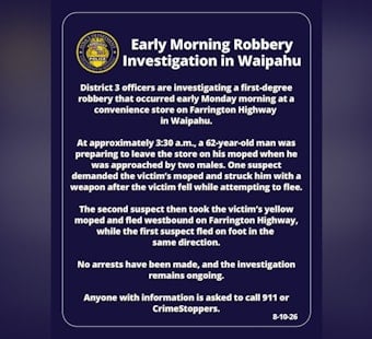 Waipahu 7-Eleven Robbery Leaves Man, 62, Injured, Moped Stolen