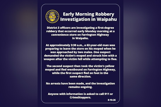 Waipahu 7-Eleven Robbery Leaves Man, 62, Injured, Moped Stolen