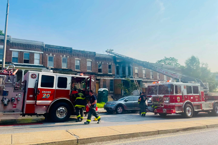 West Baltimore Rowhome Fire Injures Four, Trapped Cats Pulled From Smoke