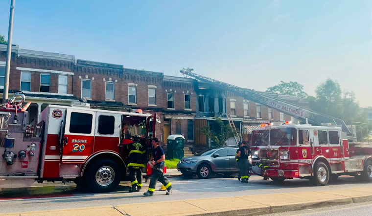 West Baltimore Rowhome Fire Injures Four, Trapped Cats Pulled From Smoke