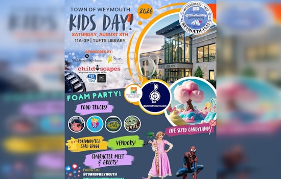 Weymouth's Kids Day Returns to Tufts Library With Foam Party, Spider-Man