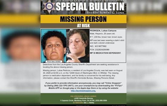 Whittier Search Grows for Medication-Dependent Man, 20, Missing Since 2 A.M.