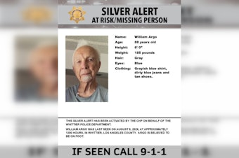 Whittier Silver Alert Seeks 88-Year-Old William Argo, Missing on Foot