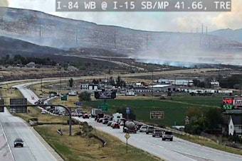 Wind-Whipped Harley Fire Shuts I-15, Forces Garland Evacuations