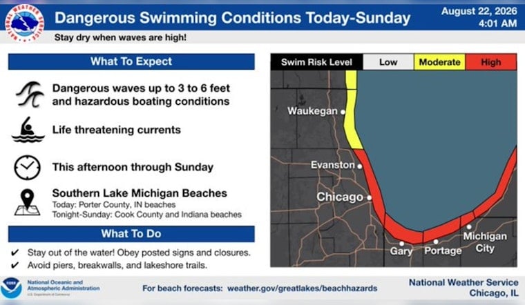 Wind-Whipped Lake Michigan Turns Chicago Beaches Life-Threatening This Weekend