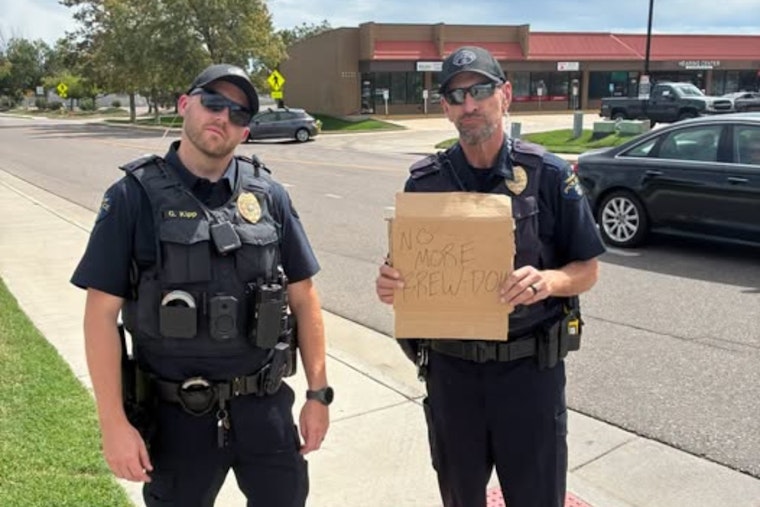 600 Cars Swarm Wheat Ridge 7 Brew for Free Squishy Toy, Police Left Stunned