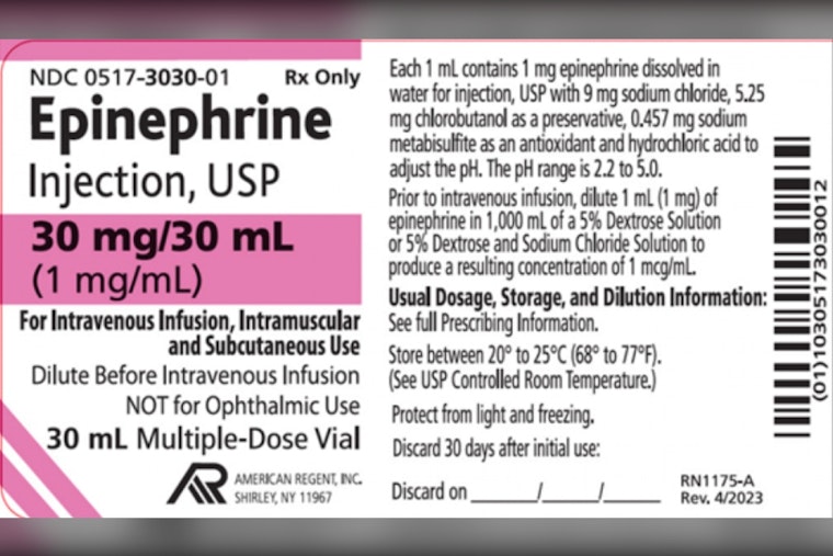 American Regent Recalls Nationwide Epinephrine Vials Over Cracks, Third Recall Since July