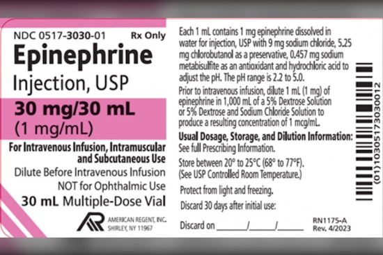 American Regent Recalls Nationwide Epinephrine Vials Over Cracks, Third Recall Since July