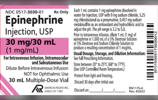 American Regent Recalls Nationwide Epinephrine Vials Over Cracks, Third Recall Since July