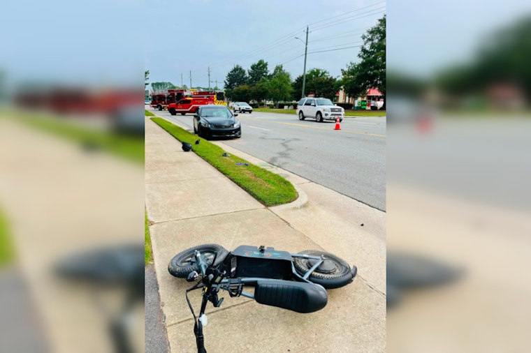 Apex E-Bike Rider Badly Hurt in East Williams Street Crash With Vehicle