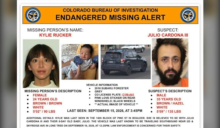 Boulder Mom, Newborn Missing With Man, 35 — Vehicle Tracked to Lone Tree