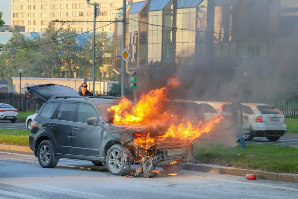 Car Bursts Into Flames Off I-290 in Shrewsbury, Occupants Suffer Minor Injuries