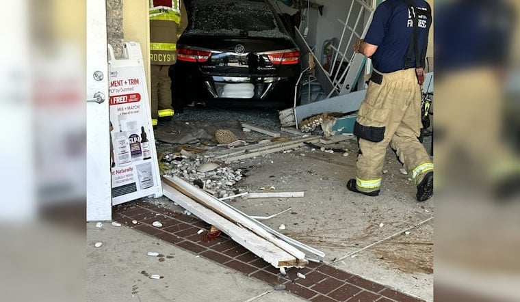 Car Slams Into Bradenton CBD Shop at Cortez Village Plaza, Driver Hospitalized
