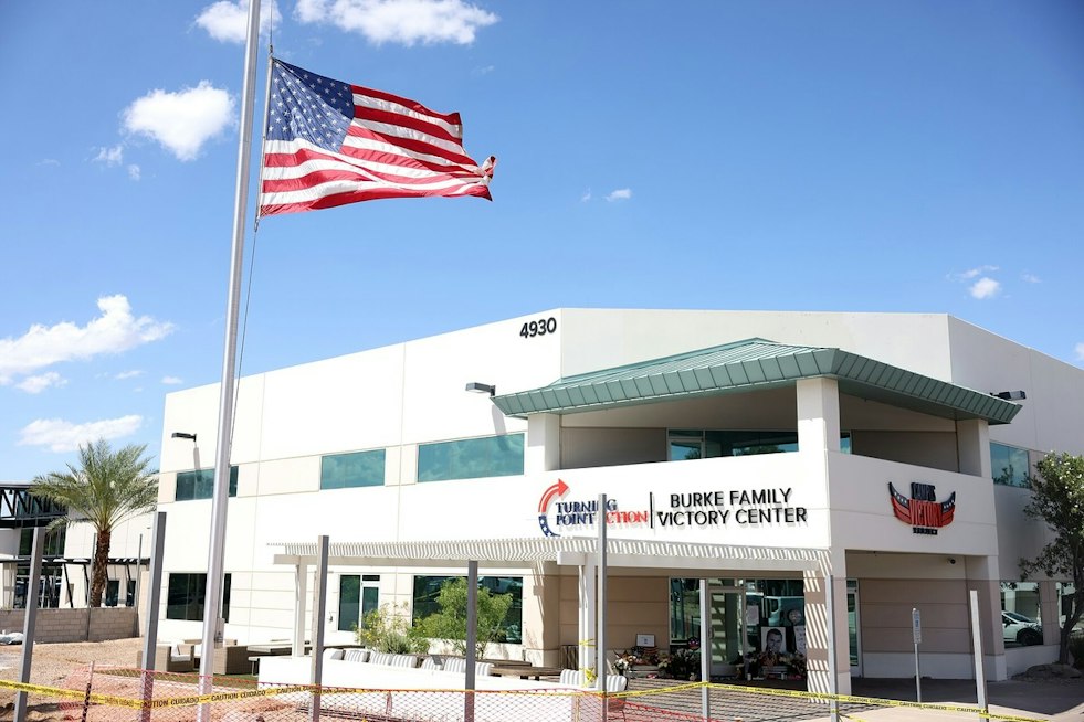 Charlie Kirk Statue Defaced With Red Paint Outside Phoenix TPUSA HQ Days After Unveiling
