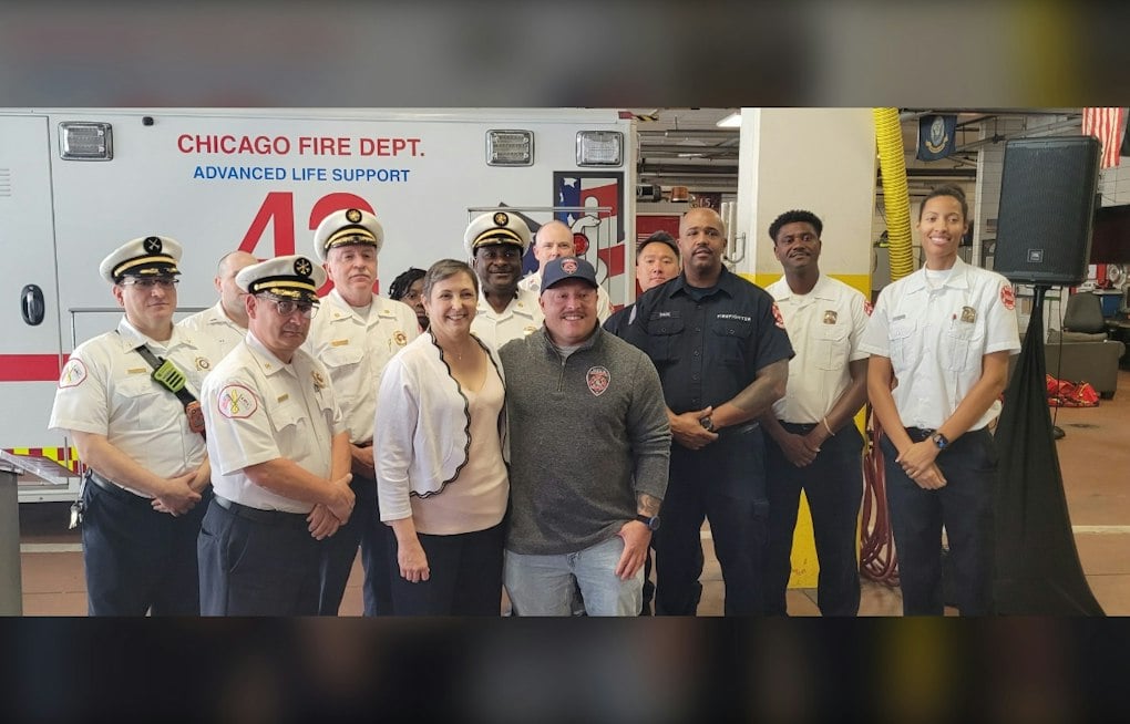 Chicago Fire Department Hosts Emotional Reunion of Cancer Survivor and Her Bone Marrow Donor