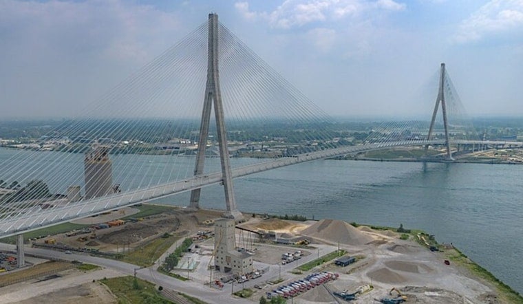 Detroit Couple Treks 1.8 Miles Uphill In Wedding Attire For Gordie Howe Bridge Photos