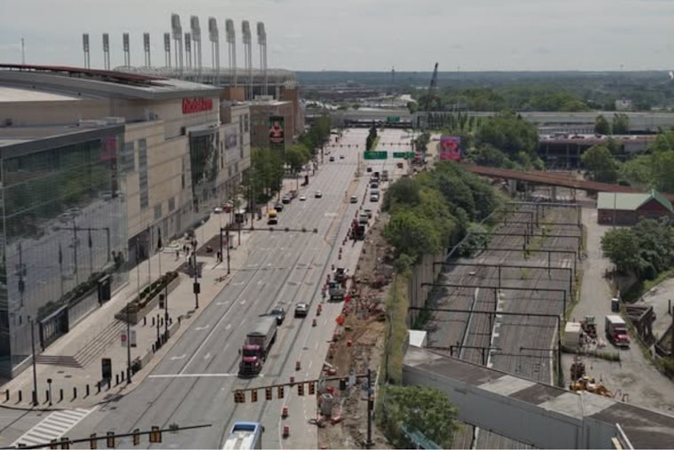 Downtown Cleveland's Final Piece of Memorial Bridges Loop Takes Shape