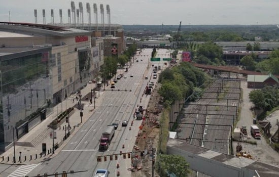 Downtown Cleveland's Final Piece of Memorial Bridges Loop Takes Shape