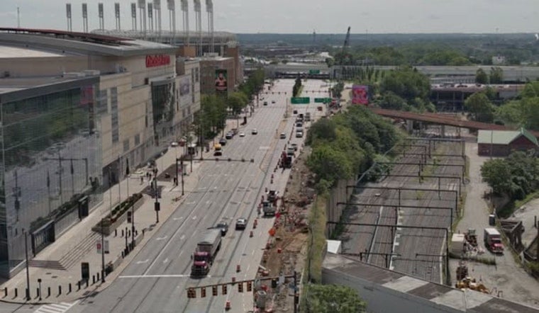 Downtown Cleveland's Final Piece of Memorial Bridges Loop Takes Shape