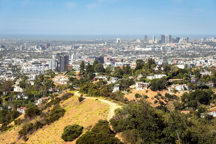 Downtown LA Marine Layer As Warmer Weather Builds