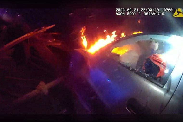 Driver Hits 111 MPH, Ends Up Trapped in Burning SUV After Fence Crash