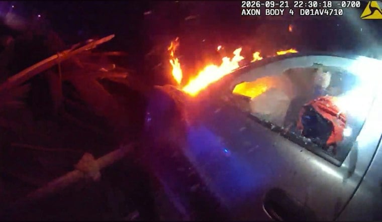 Driver Hits 111 MPH, Ends Up Trapped in Burning SUV After Fence Crash