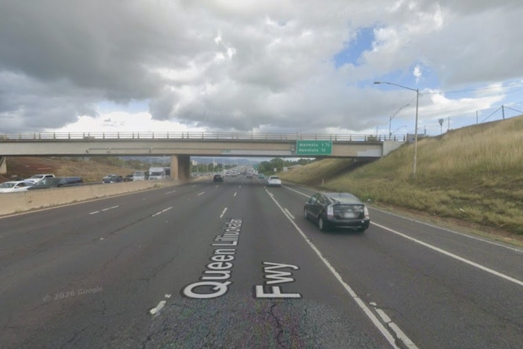 Dump Truck's Raised Bed Rips Off Under Waiawa Overpass, Jamming H-1 Traffic