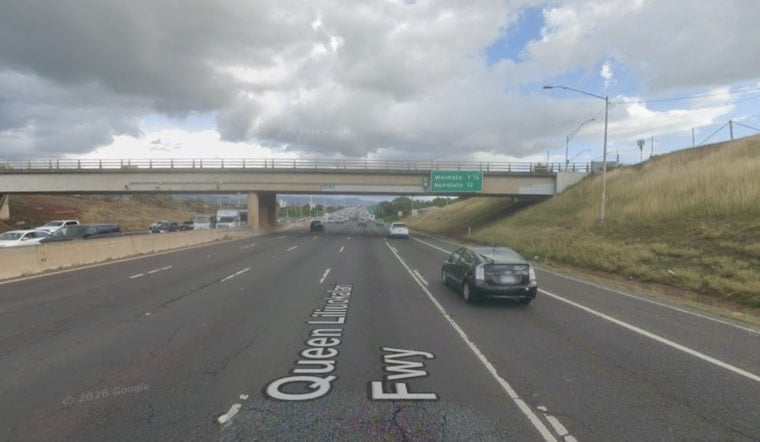 Dump Truck's Raised Bed Rips Off Under Waiawa Overpass, Jamming H-1 Traffic
