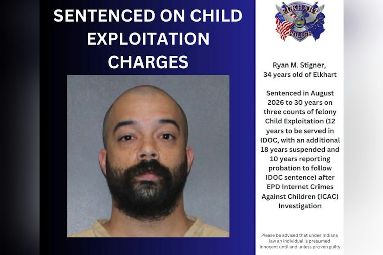 Elkhart Man, 34, Gets 30 Years After ICAC Probe Uncovers Child Exploitation Files
