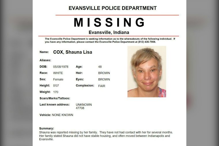 Evansville Police Seek Missing Person Shauna Lisa Cox