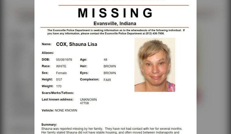 Evansville Police Seek Missing Person Shauna Lisa Cox