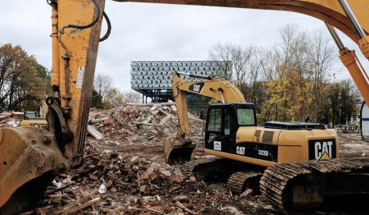 Excavator Crashes Through Floor at Downtown Brooklyn Demolition Site