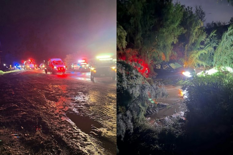 Flash Flood Sweeps Car Into Radium Springs Arroyo, CBP Copter Joins Rescue