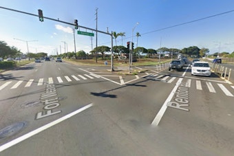 Helmetless Ewa Beach Moped Rider, 57, Critical After Red-Light Crash