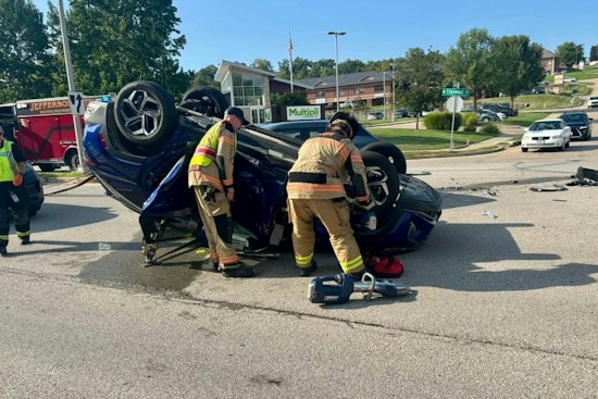 Jefferson City Crash Flips Car, Traps Occupant Until Rescue Crews Extricate Them