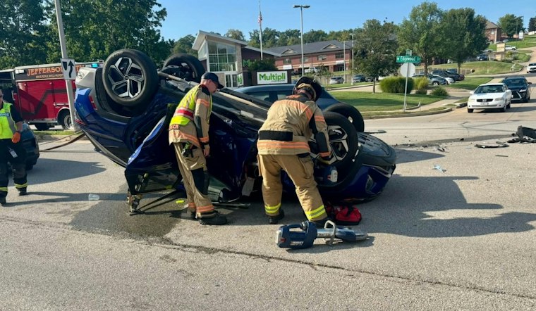 Jefferson City Crash Flips Car, Traps Occupant Until Rescue Crews Extricate Them