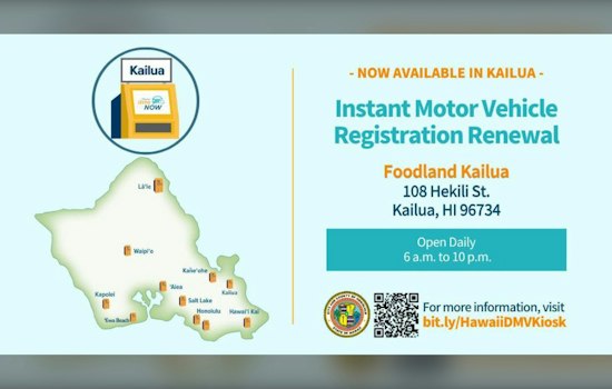 Kailua Foodland Gets Oahu's 11th DMV Kiosk as Renewals Top 195,000 a Year